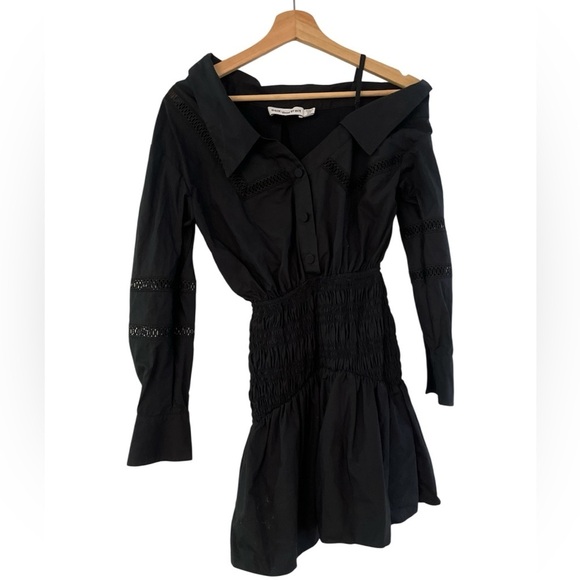 Self-Portrait Black One-Shoulder Mini Dress – Size 4 - Picture 4 of 13